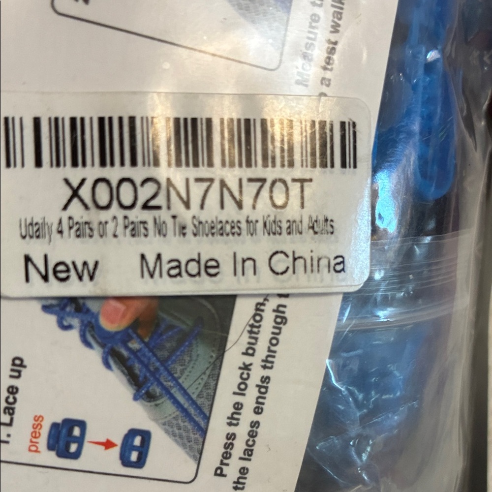 No-Tie Elastic Shoelaces - Blue - Picture 3 of 4